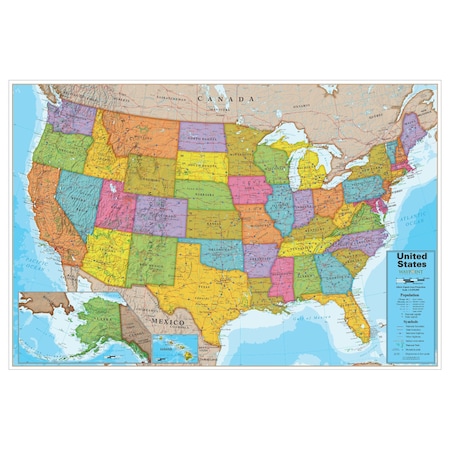 Waypoint Geographic Blue Ocean USA 24'' x 36'' Laminated Wall Map WG11